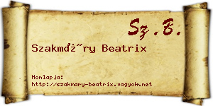 Szakmáry Beatrix névjegykártya