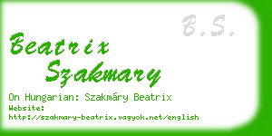 beatrix szakmary business card