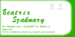 beatrix szakmary business card